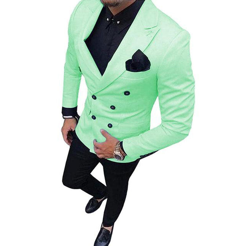 Men's White & Black 2 Piece Jacket & Pants Suit