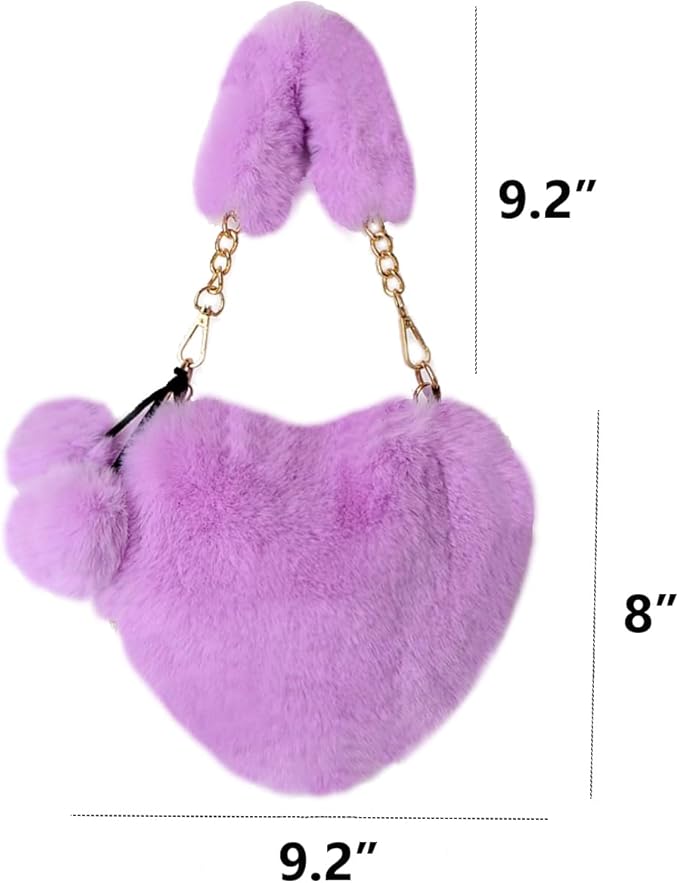 Fluffy Lavender Faux Fur Purse