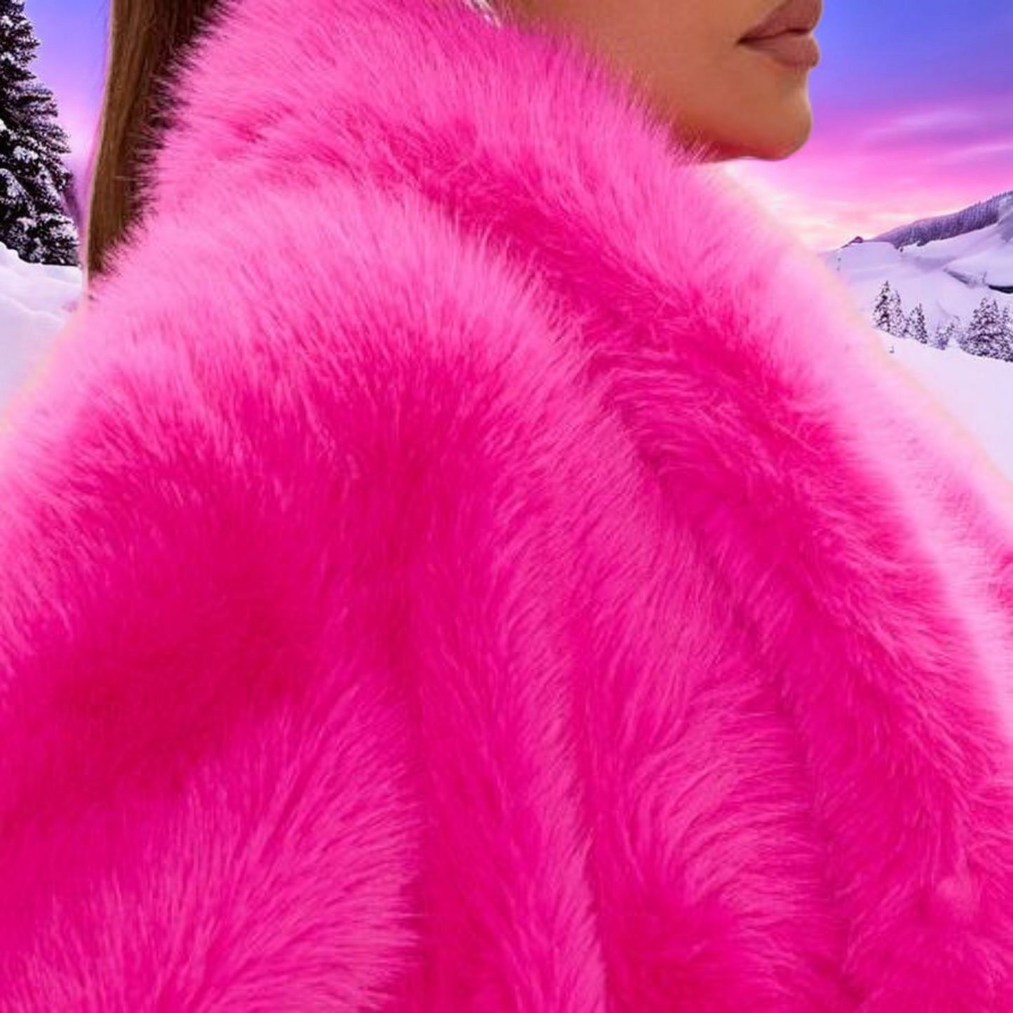 Hot Pink Faux Fur Maxi Coat