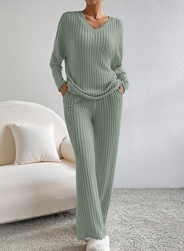 Cozy Sage Green 2pc Loungewear Set