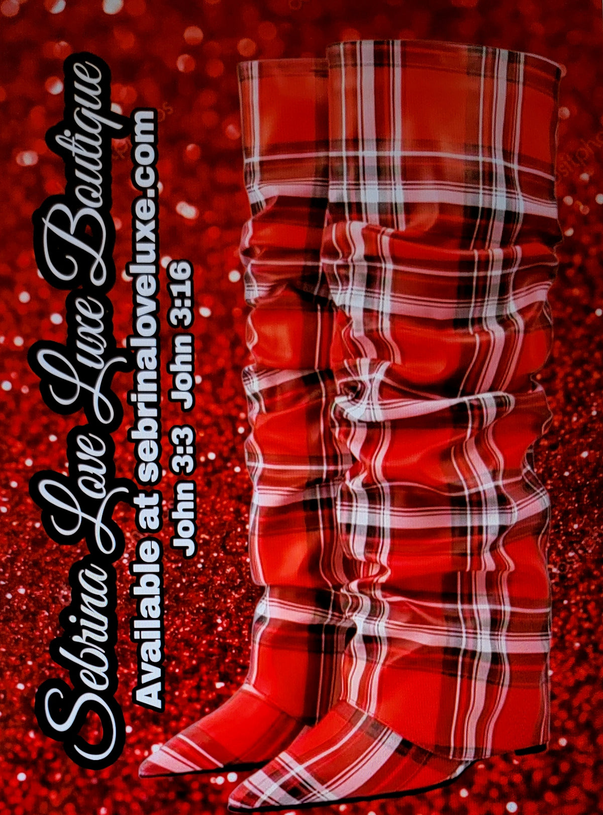 Chic Red Scotland Inspired Plaid Foldover Boots (PRE-ORDER)