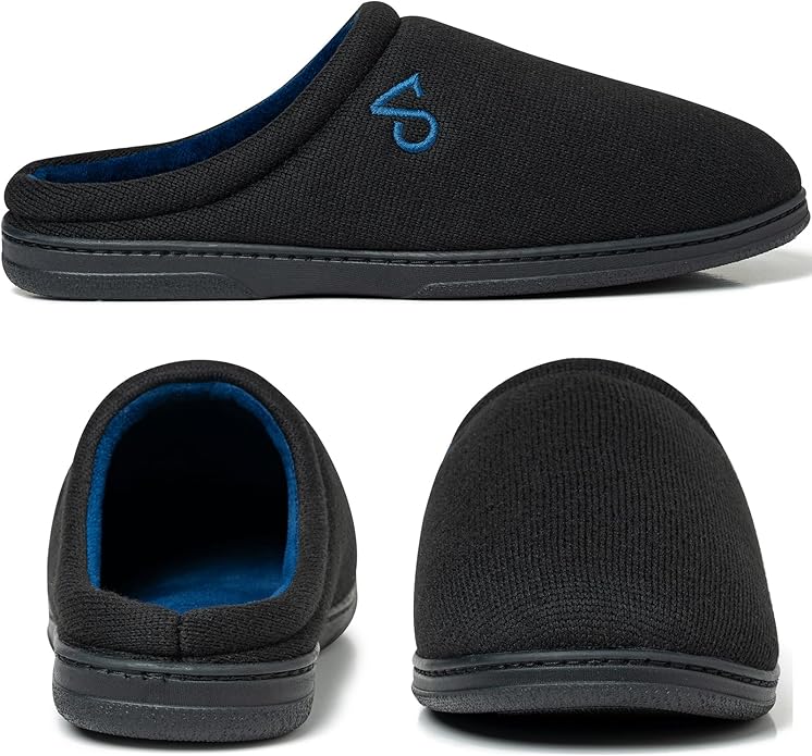 Comfy Black & Cobalt Blue Men's Slipper Shoes