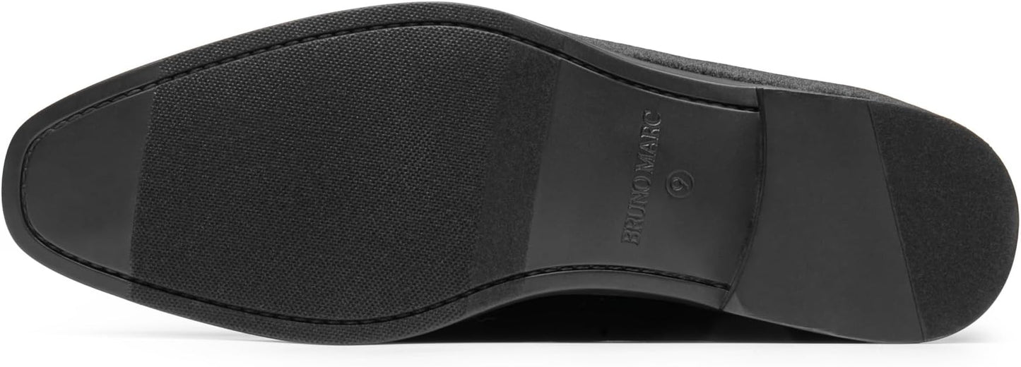 Elegant Bruno Marc Black Velvet Men's Drivers Moccasin Loafers