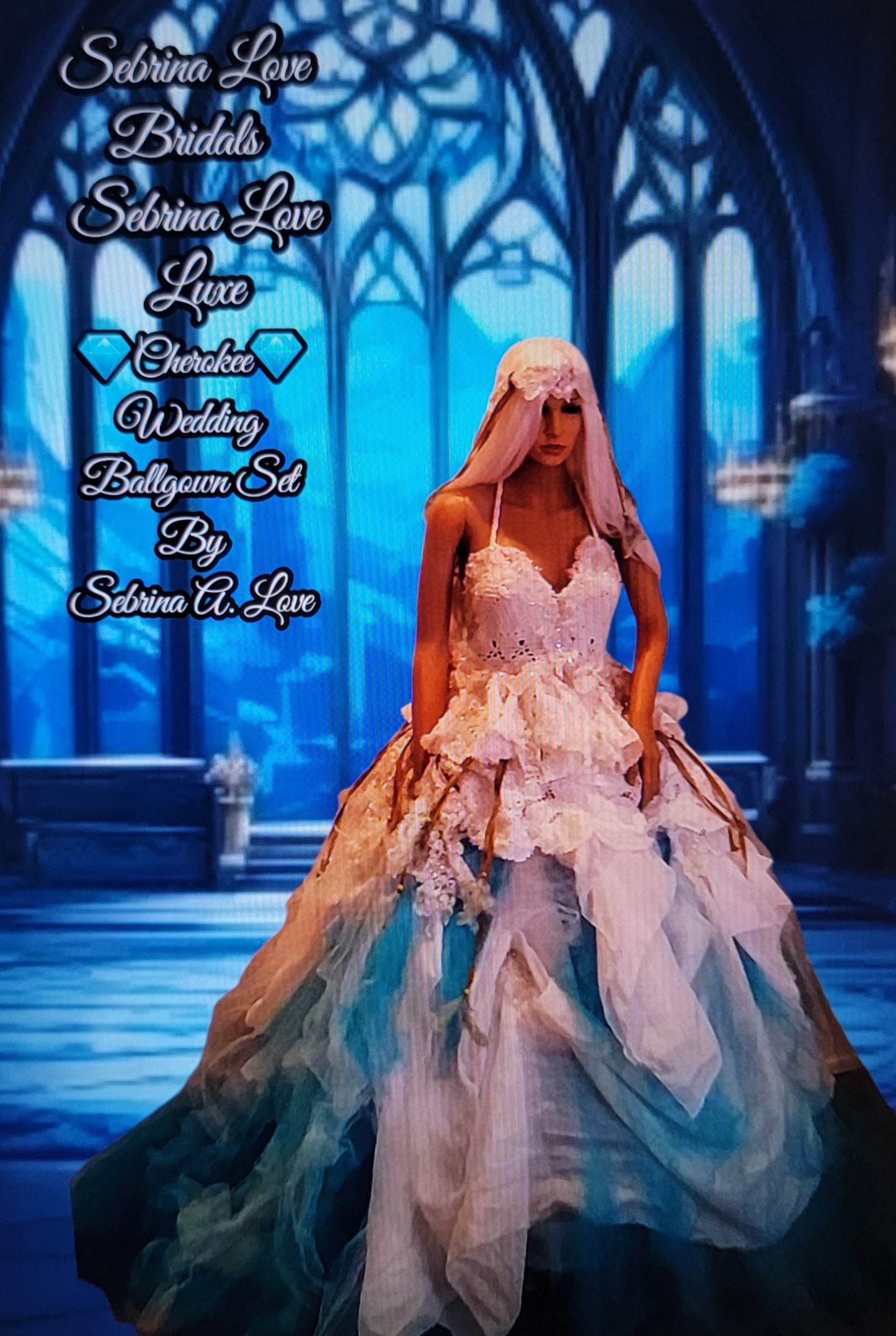 The 💎CHEROKEE 💎 White & Turquoise Boho Wedding Ballgown Set