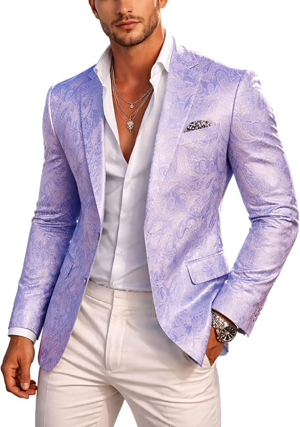 Elegant Lavender Brocade Dinner Formal Jacket