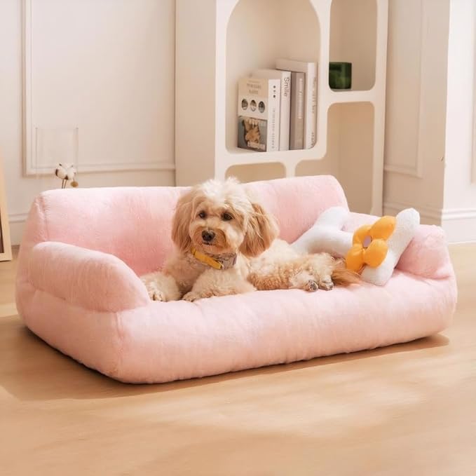 Cozy Plush Pink Dog / Cat Sofa Bed