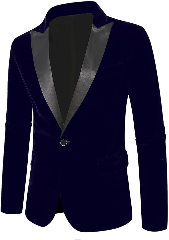 Elegant Blue Velvet Dinner Formal Jacket