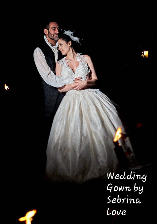 "GIULIA" Ivory White Beaded Lace Wedding Ballgown Set