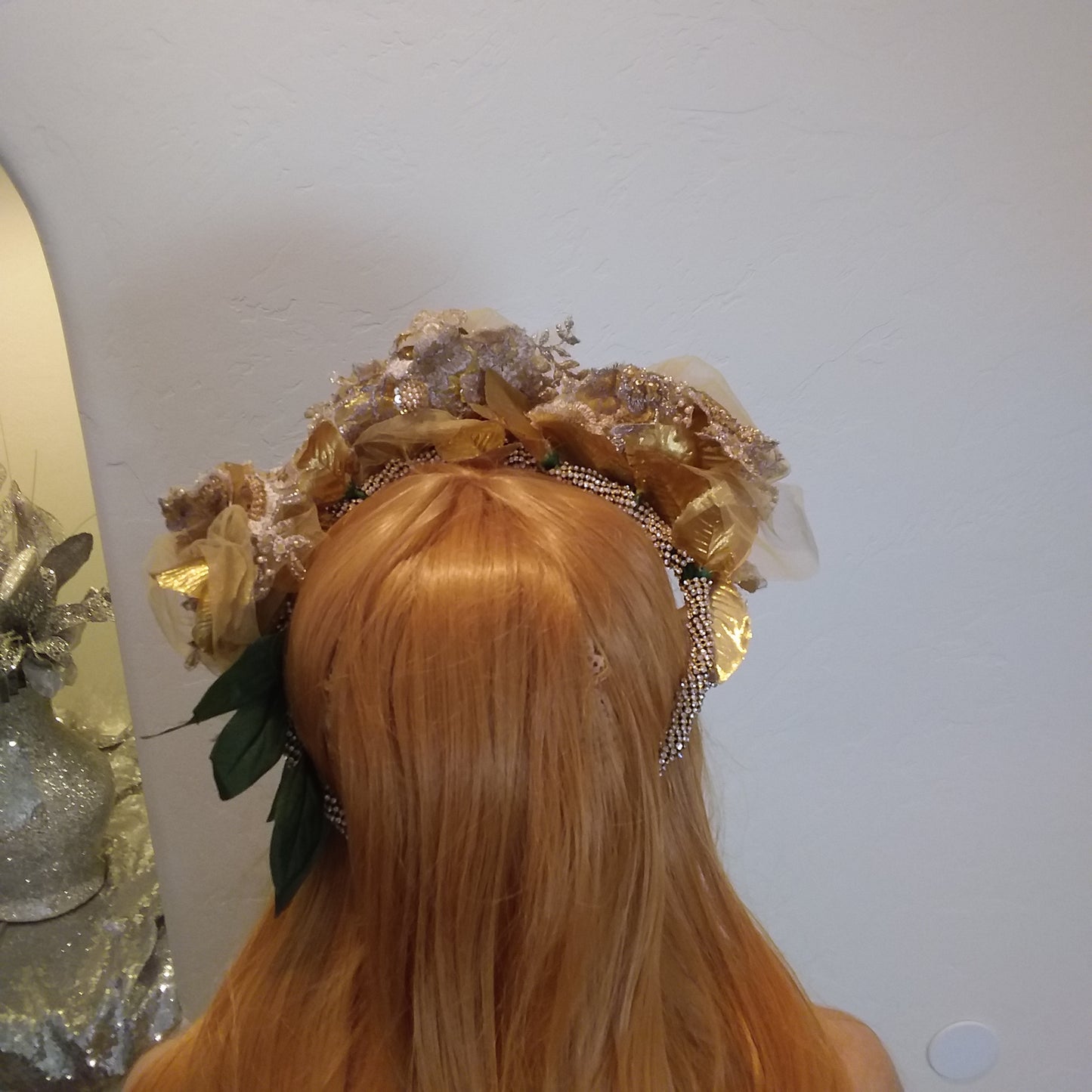 The "SIMONE" Crystal Gold Embroidered Lace Boho Festival Wedding Ballgown Set (Custom Order)