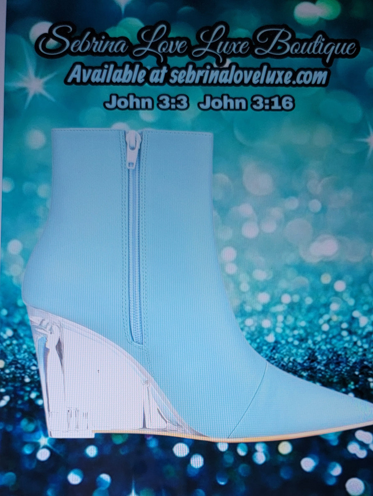 Chic Light Ocean Blue Mint Green clear Wedge Heel Ankle Boots