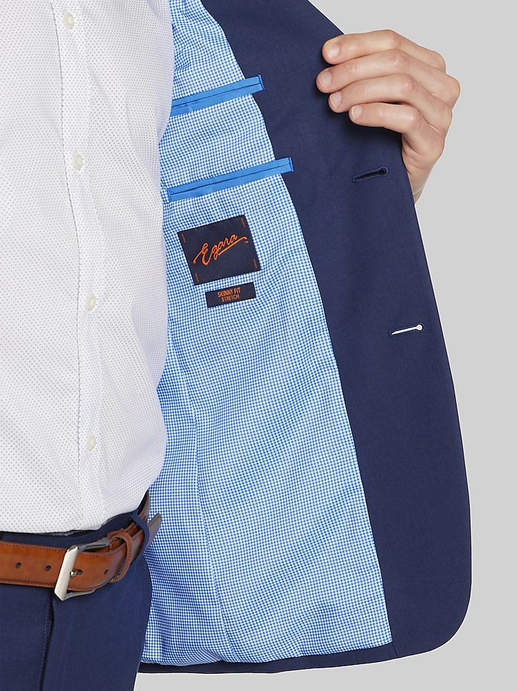 Egara Blue Skinny Fit Suit Jacket
