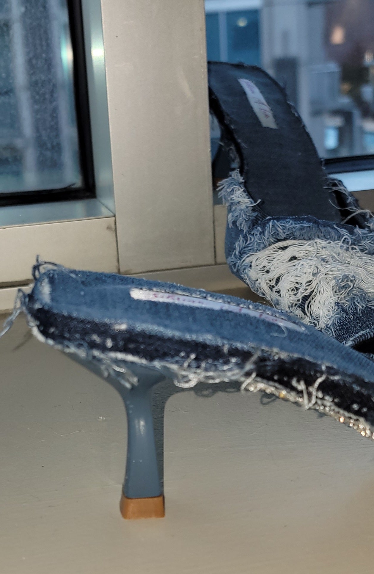 "KIMBERLY ANNE" Denim & Diamonds Crystal Mules