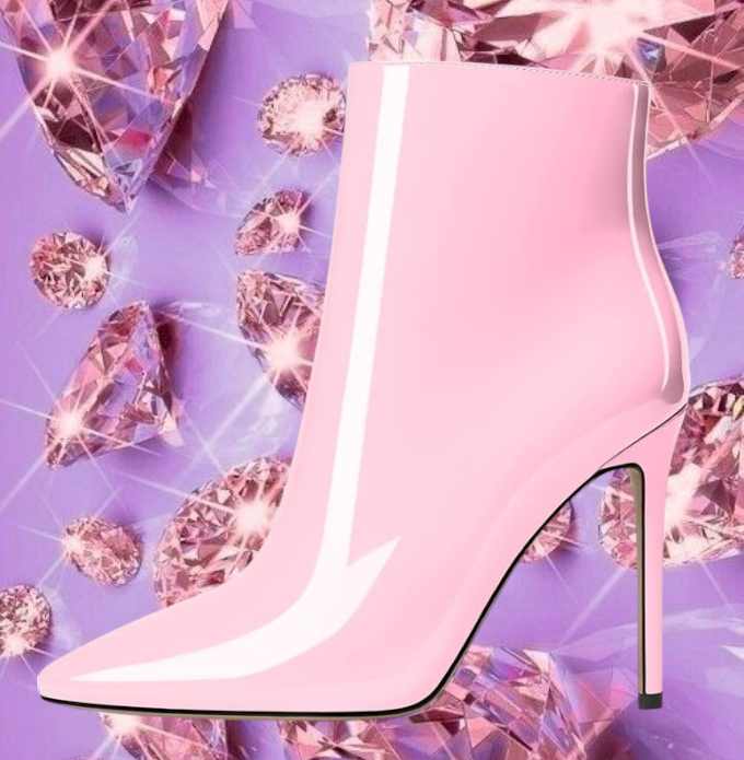 Beautiful Light Pink Ankle Boots