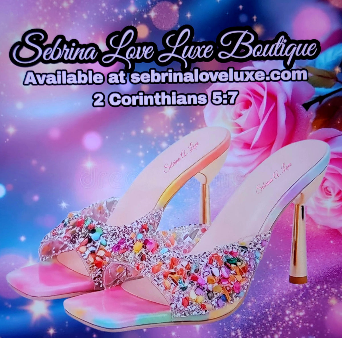 Flirty Rainbow Multicolor Beaded Mules