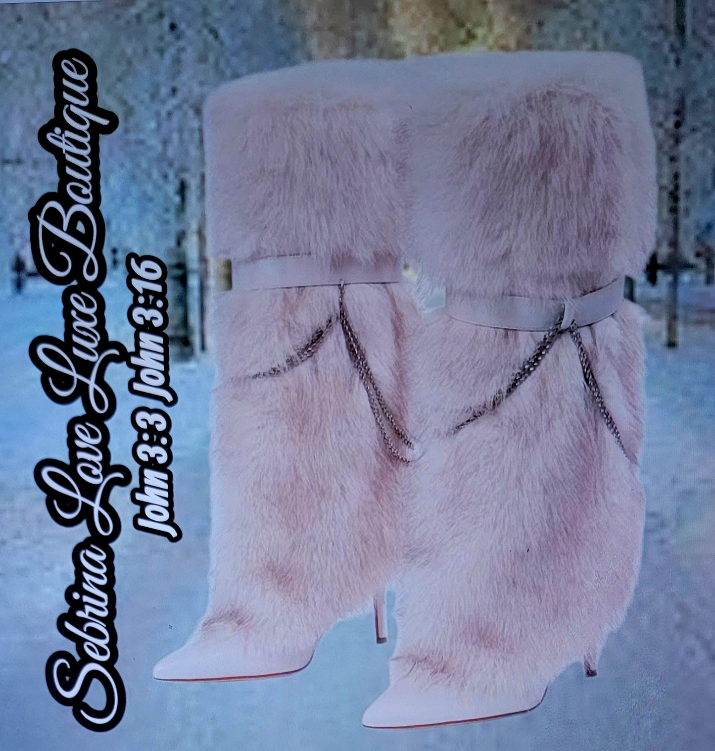 Plush Ivory Faux Fur Knee Boots