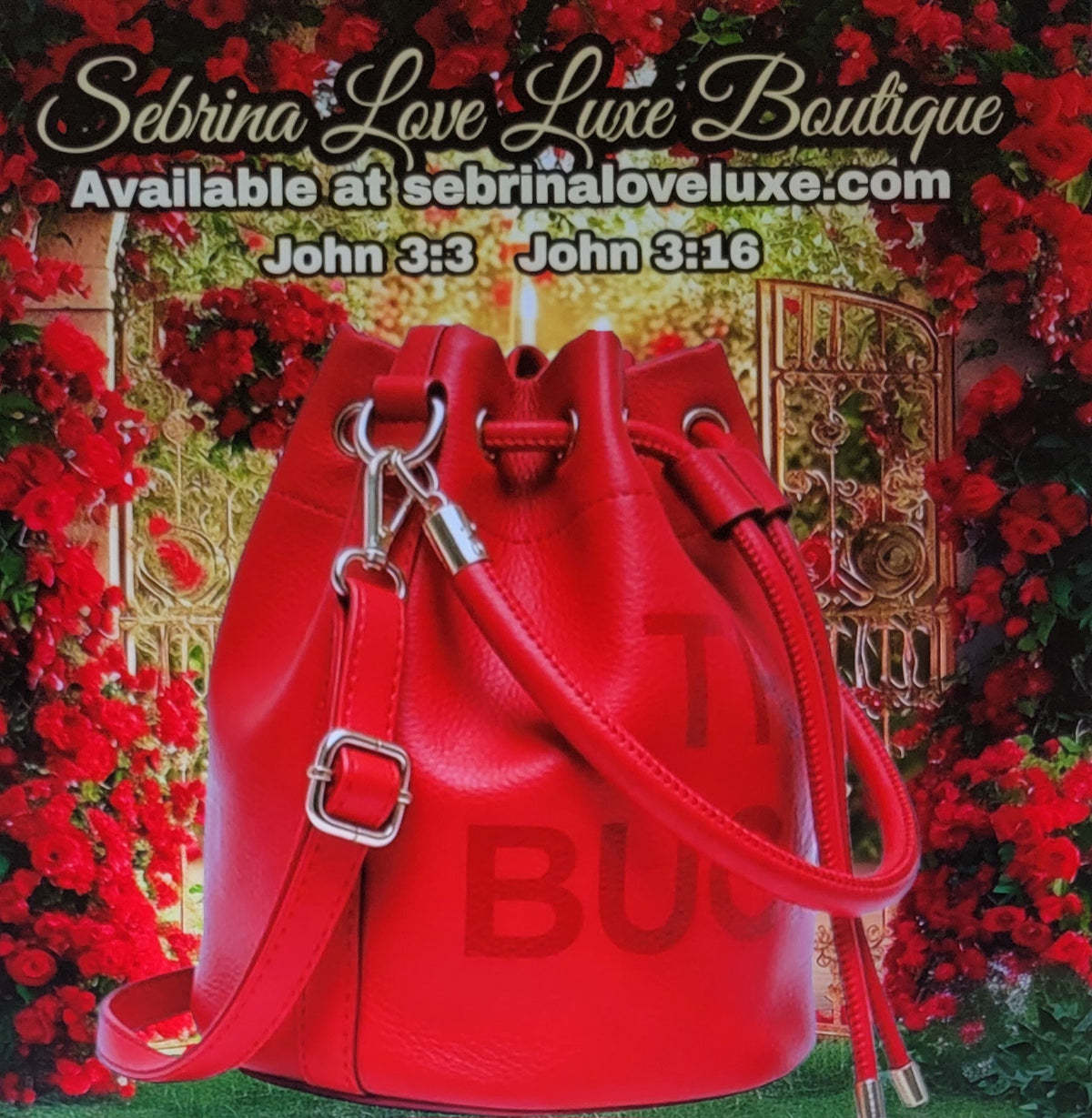 Chic Red Bucket Handbag Purse