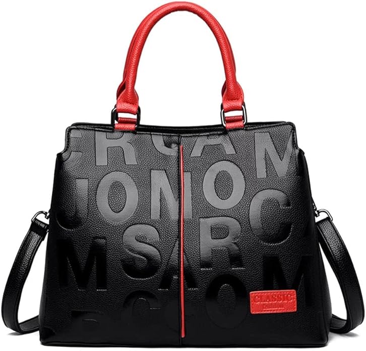 Beautiful Black & Red Genuine Leather Handbag