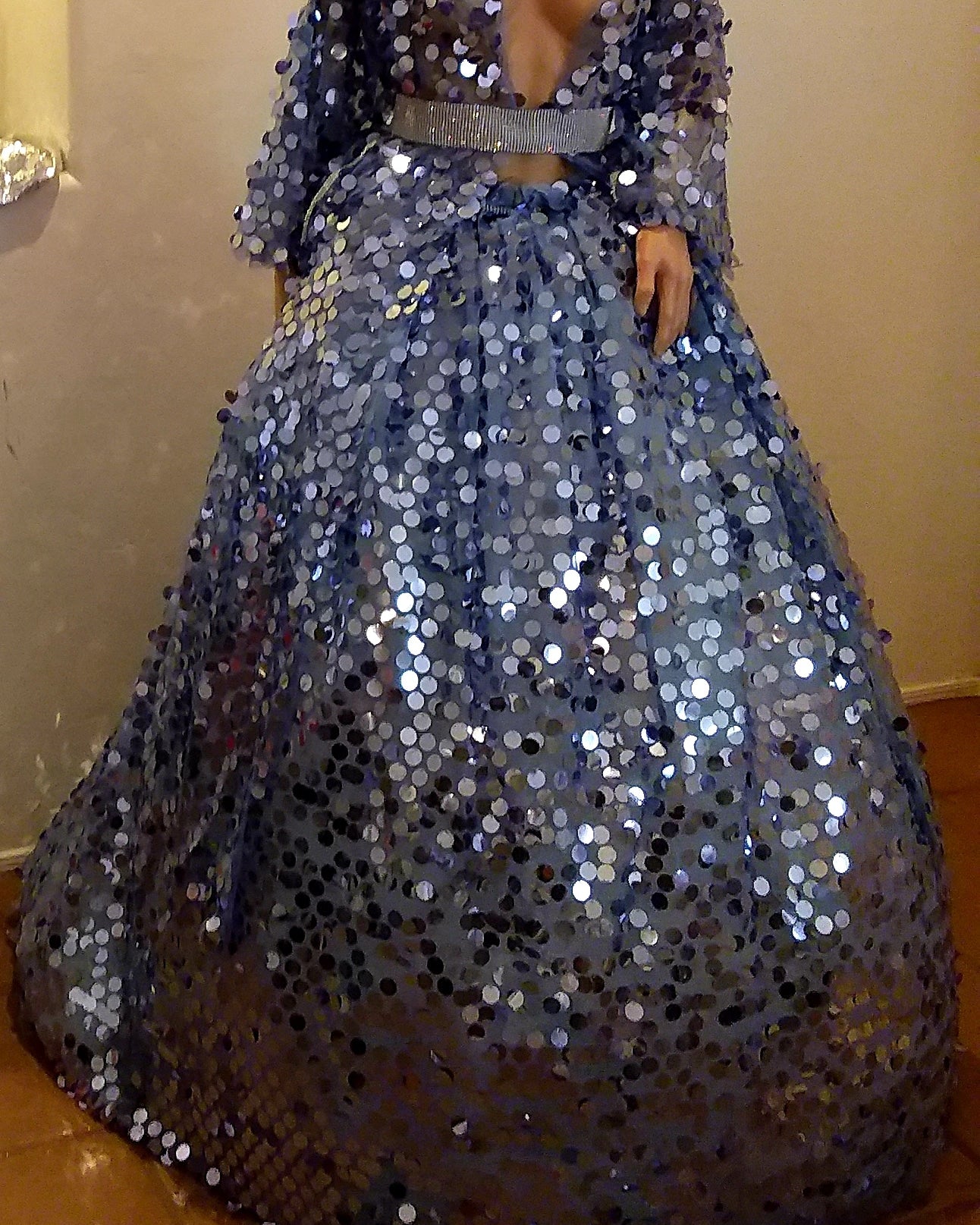 The 💎SUKI💎 Something Blue Sequin Crystal Kimono Wedding Ballgown Set