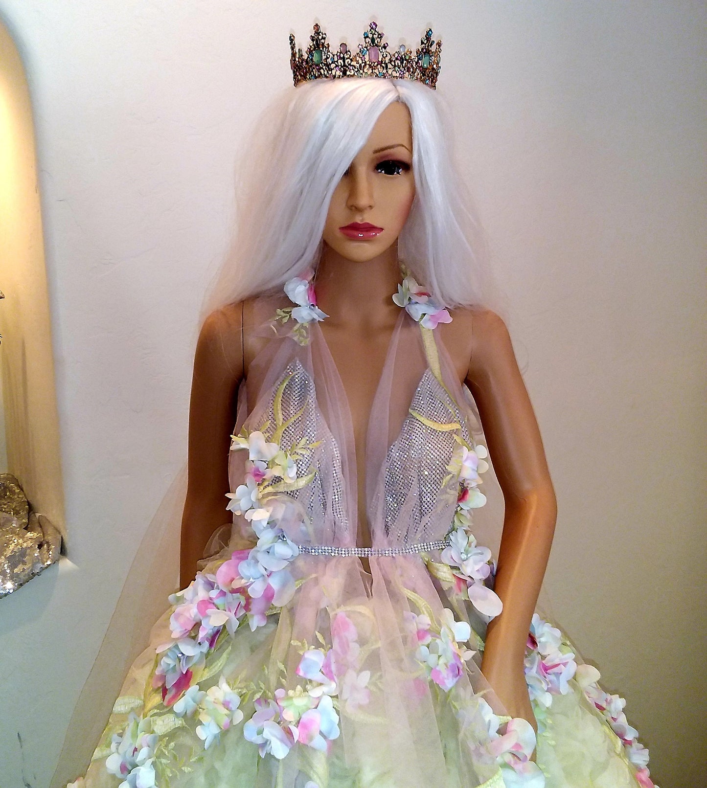 "HYACINTH" Pastel Watercolor 3D Floral Wedding Ballgown Set