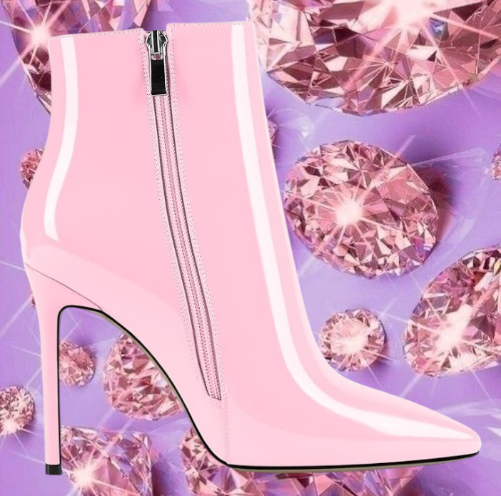 Beautiful Light Pink Ankle Boots