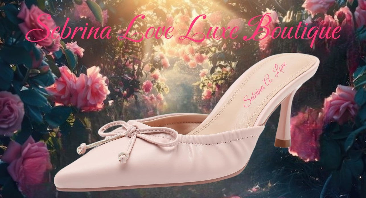 Flirty Romantic Ballet Pink Bow Mules
