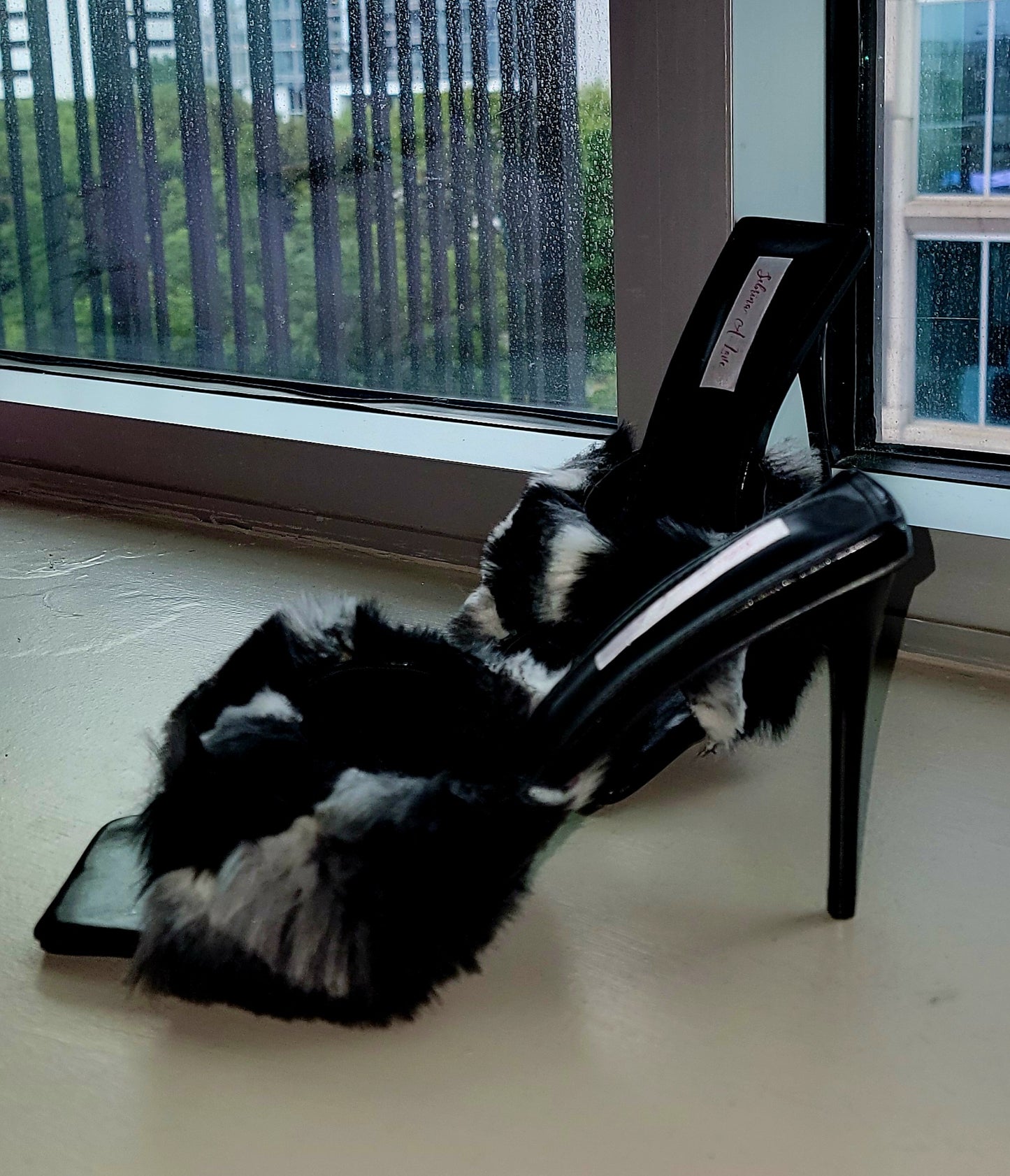 Stunningly Beautiful Luxe Faux Chinchilla Fur Stiletto Mule Heels (Custom Order)