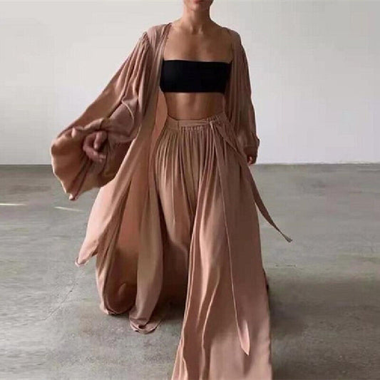 Beautiful Dusty Pink 2 Piece Kimono & Pant Set