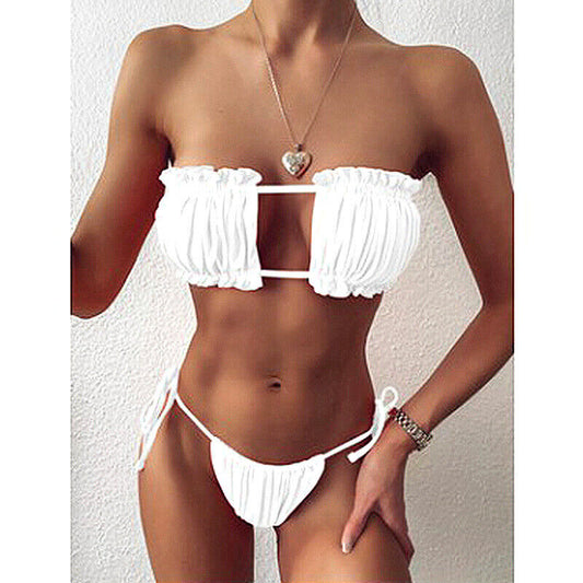 White Strapless String Bikini