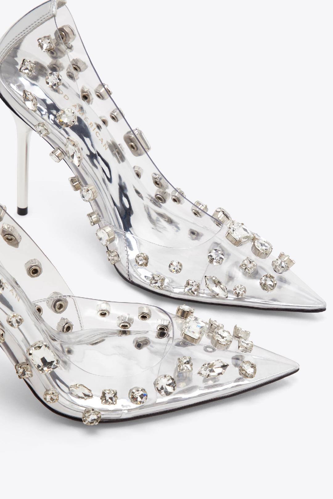 Sexy Cinderella Clear Rhinestone Diamante Heels