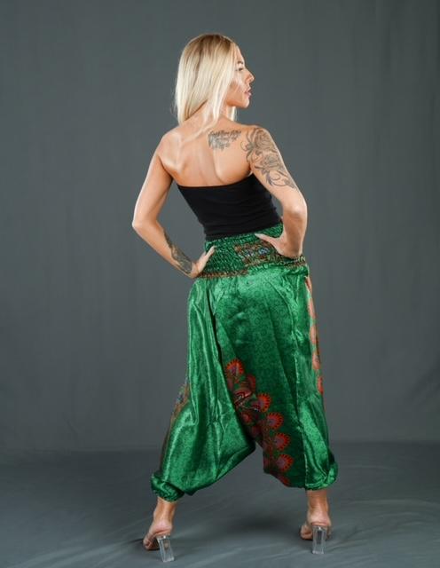 Boho Festival Green Harem Pants